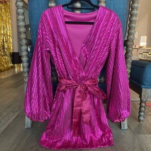 Pink sequin party dress